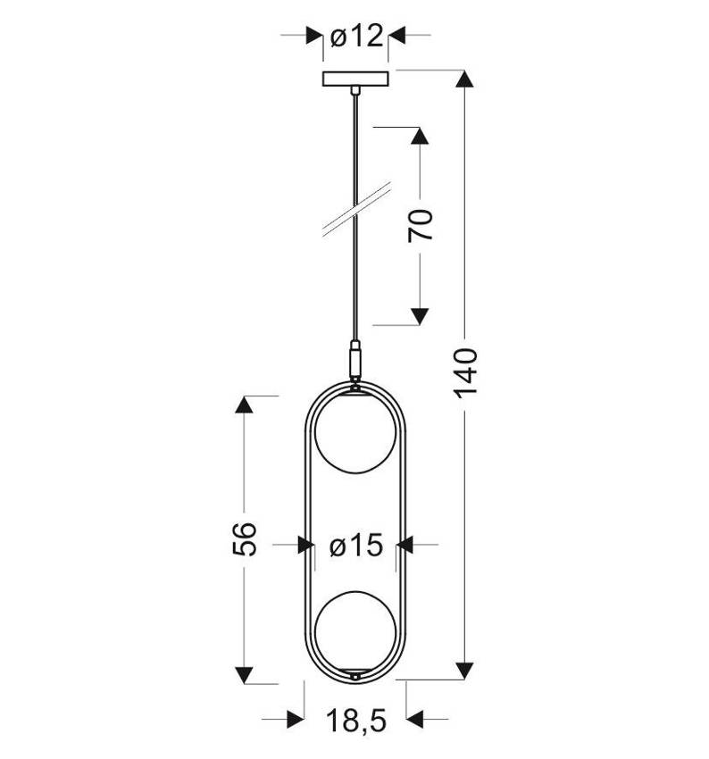 Designerska lampa wisząca 2-punktowa Cordel - 1