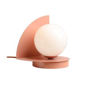 Designerska lampa stołowa Loop coral - różowa