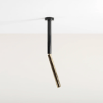 Nowoczesna wysoka lampa sufitowa Stick S - czerń, złoto - 1