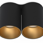 Podwójny downlight sufitowy Eye Tone II - czarno-złoty