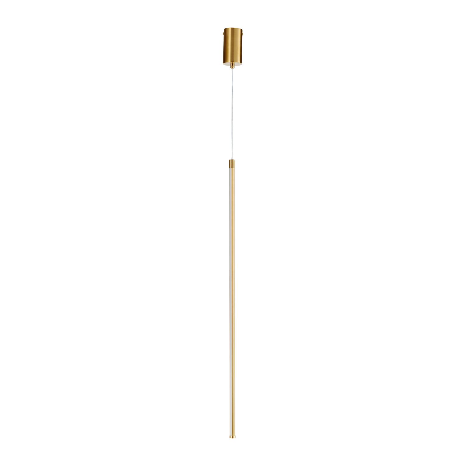Długa lampa wisząca Sparo - 100cm, złota, do sypialni