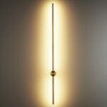 Długi cienki kinkiet Sparo - złoty, 100cm, światło dekoracyjne do salonu