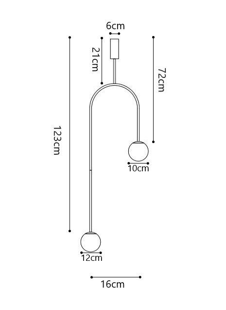 Designerska lampa wisząca Loop 2-kule na łuku - 1