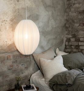 Lampa wisząca z siateczki do sypialni Florence 40 - biały abażur