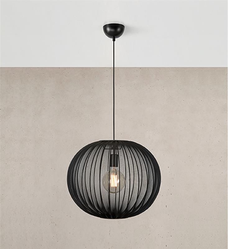 Lampa wisząca Florence 50 siateczkowa czarna w stylu skandynawskim