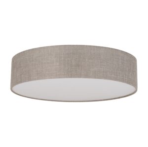 Lniana duża lampa sufitowa Rondo 78 - beżowa