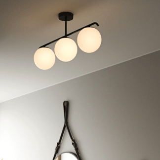 Biało czarna lampa sufitowa Grant - 3 kule