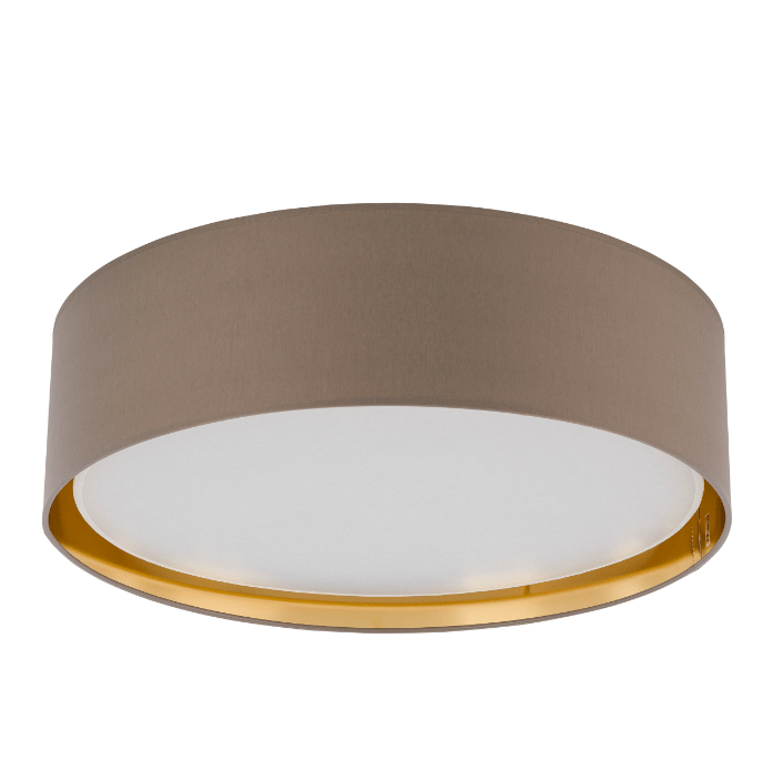Duża brązowa lampa sufitowa Bilbao TK - 60 cm - złote wnętrze