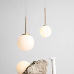 Złota lampa wisząca Bosso S 20cm - mosiądz - 1