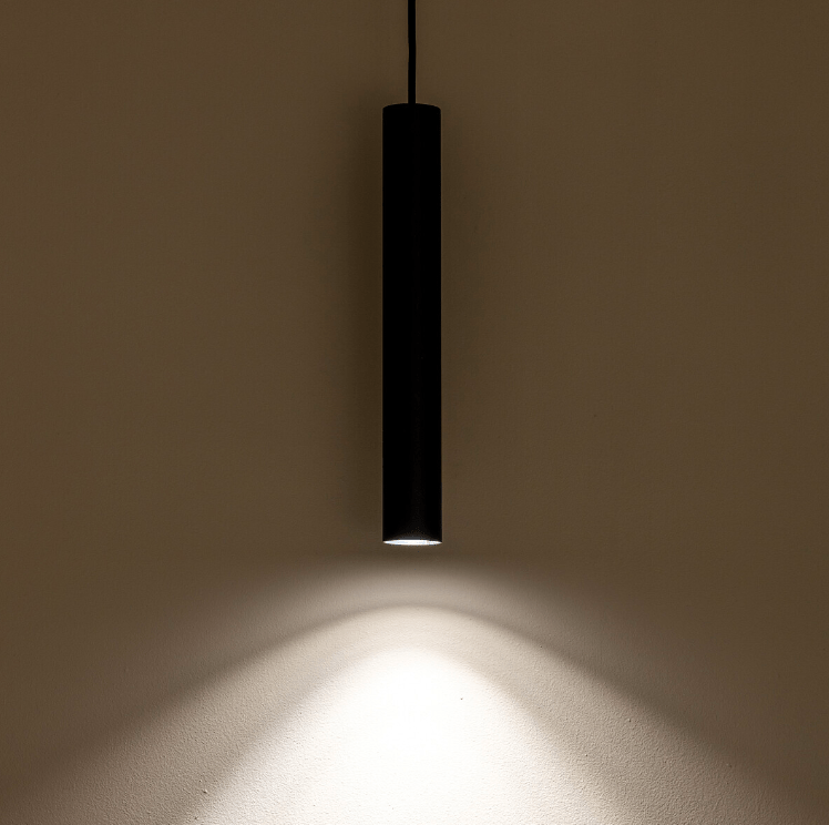 Lampa wisząca czarna do kuchni tuba Fourty M - 30cm