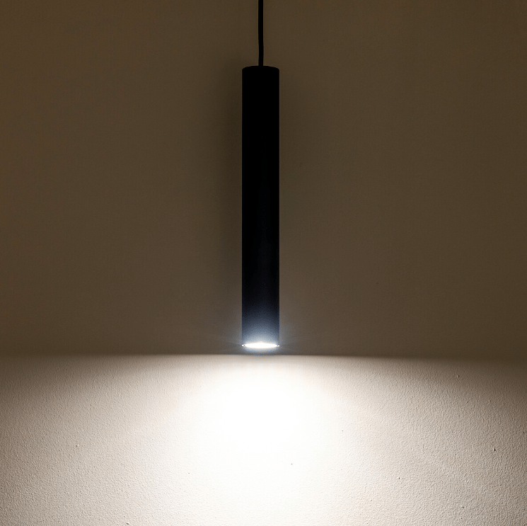Lampa wisząca czarna do salonu tuba Fourty M - 30cm