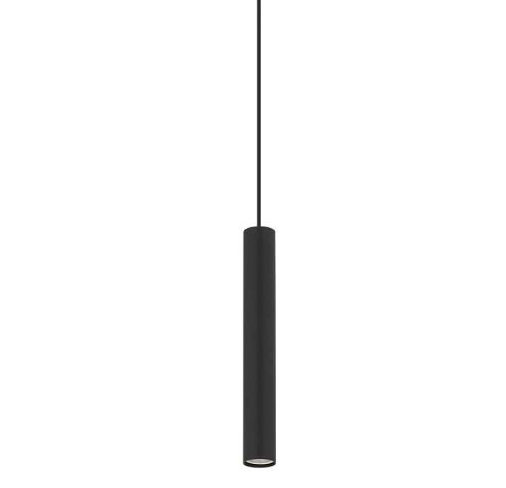Lampa wisząca czarna tuba do sypialni Fourty M - 30cm