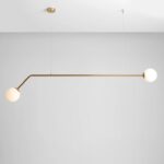 Podłużna złota lampa wisząca Pure