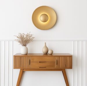 Złoty kinkiet ozdobny Bolton LED - światło odbite od ściany