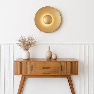 Złoty kinkiet ozdobny Bolton LED - światło odbite od ściany