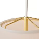 Biała lampa wisząca Navone 40 - opalowy klosz 40 cm i mosiężny detal