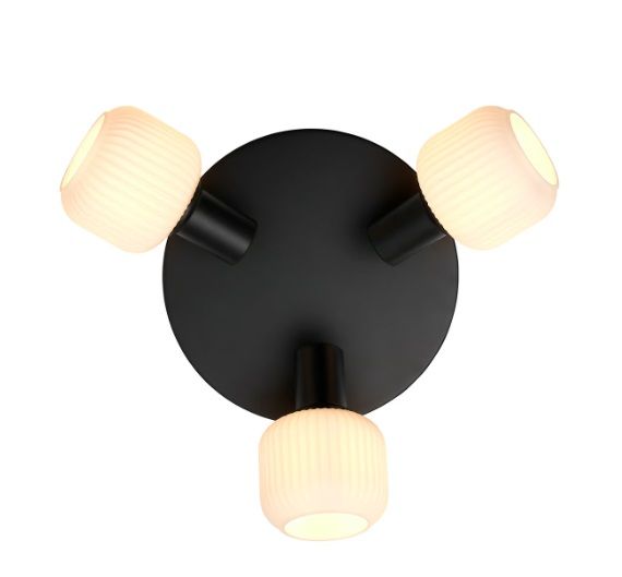 Czarno-biała lampa sufitowa Milford Mini 3