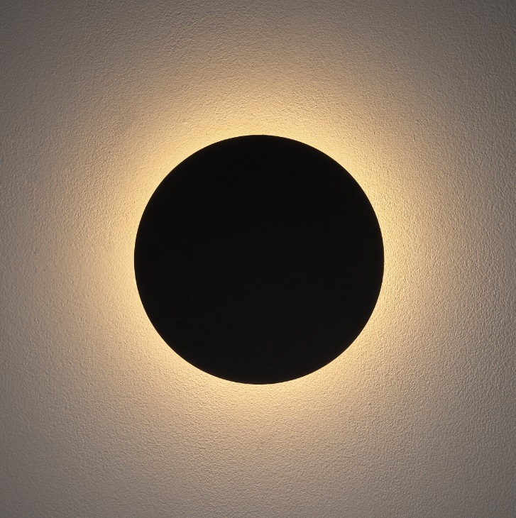 Czarny kinkiet Ring S LED 15cm - dekoracyjne podświetlenie