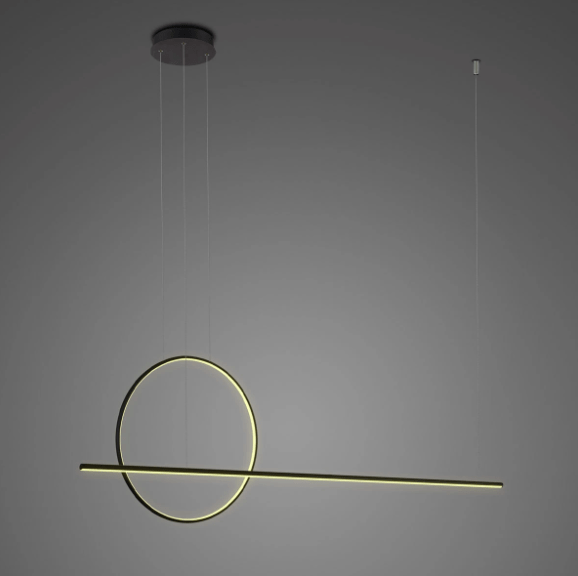 Designerska lampa wisząca LED z okręgu i poziomej listwy