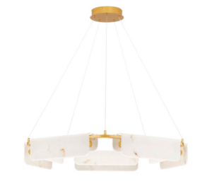 Elegancki żyrandol art deco Lunalith 5 - marmurowe szkło