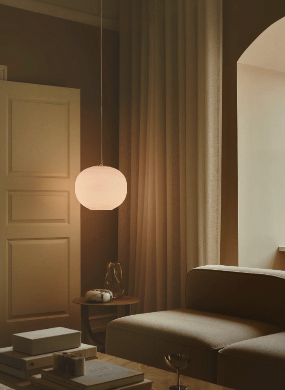 Lampa biała kula do salonu Navone 40 - opalowe szkło