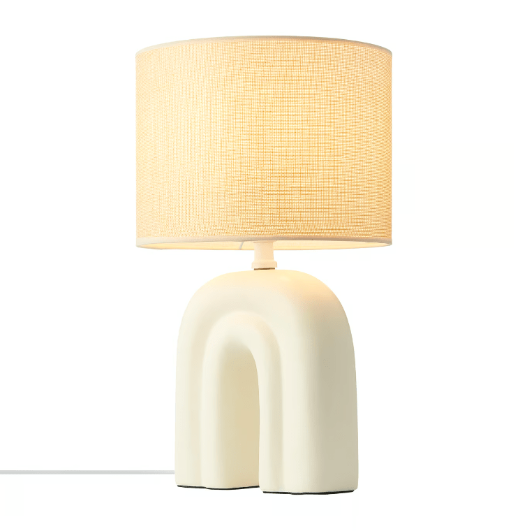 Lampa stołowa Haze - ceramiczna, lniany abażur - 1