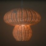 Lampa wisząca grzybek - Allie - rattan