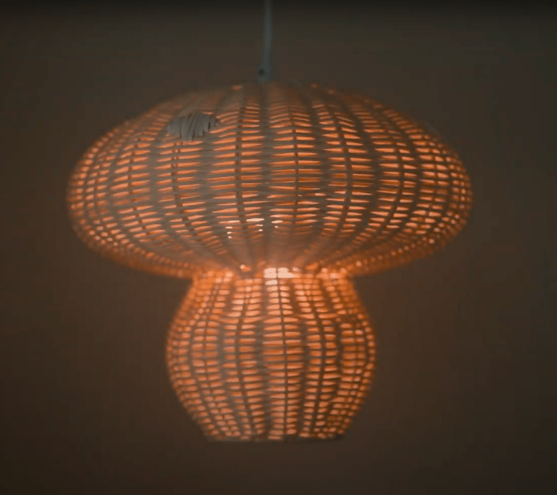 Lampa wisząca grzybek - Allie - rattan