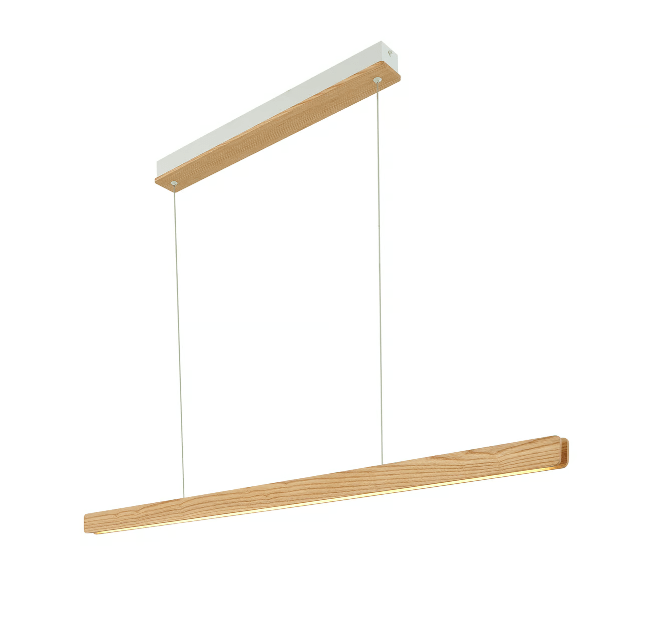Liniowa lampa wisząca Ilgas LED - Nordlux - drewniana z jesionu