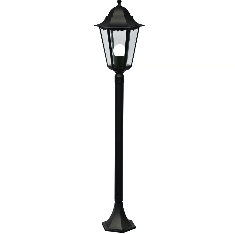 Ogrodowa lampa stojąca Cardiff - czarna, aluminiowa, IP44
