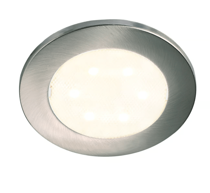 Srebrne oczko sufitowe LED Lismore - chrom