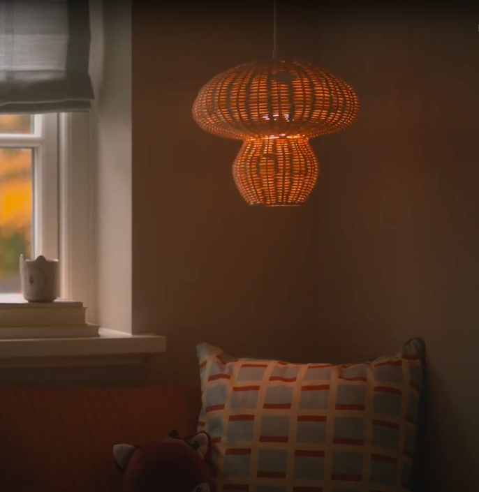 Wiklinowa lampa wisząca do sypialni Allie