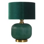 Zielona lampa stołowa Tamiza 48 - klasyczny abażur