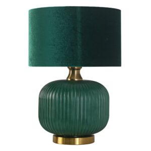 Zielona lampa stołowa Tamiza 48 - klasyczny abażur