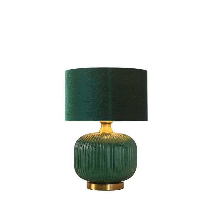 Zielona lampa stołowa do sypialni Tamiza 48