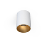 Biała lampa tuba sufitowa Eye Tone - złote zdobienie