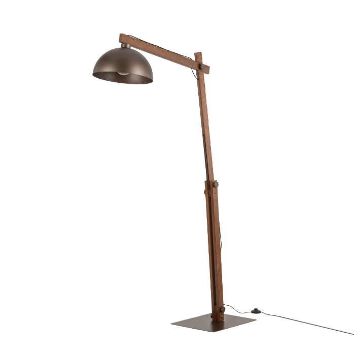 Brązowa lampa stojąca do sypialni Oslo TK - rozkładana