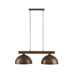 Brązowa lampa wisząca na drewnianej belce Oslo TK- 2-punktowa