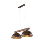 Brązowa lampa wisząca z drewna Oslo TK- 2-punktowa