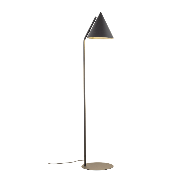 Czarna lampa podłogowa w stylu japońskim Cono TK - stożkowy klosz