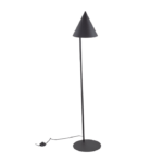 Czarna lampa stojąca w stylu japońskim Cono TK - stożkowy klosz