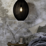 Czarna lampa wisząca z siatki do sypialni Florence 40
