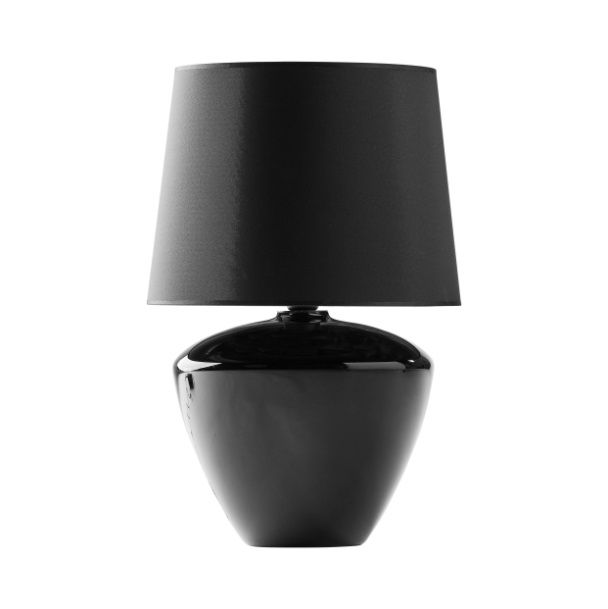 Czarna lampka nocna Fiord - elegancki abażur