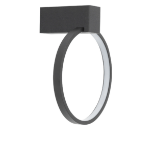 Czarny kinkiet LED Circolo XS 3000K - podświetlany pierścień 18cm