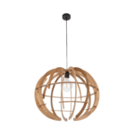 Designerska lampa wisząca boho Venus Wood L - drewniana kula
