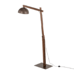 Drewniana lampa stojąca do salonu Oslo TK - brązowa