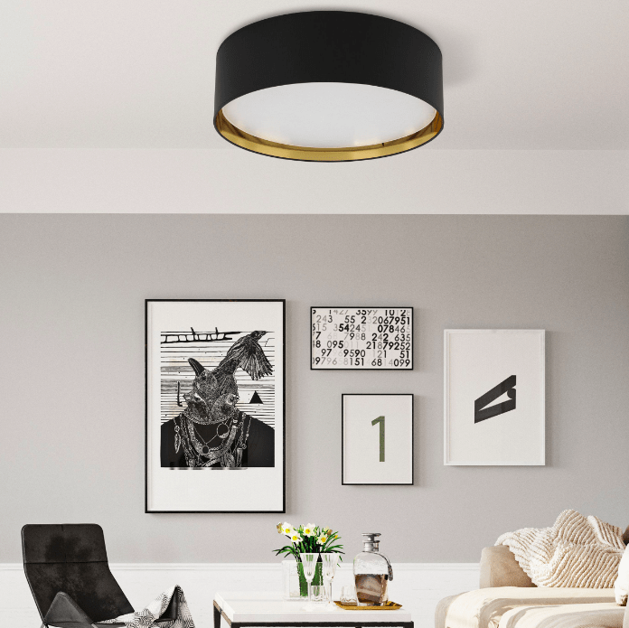 Duża czarna lampa sufitowa do salonu Bilbao TK - 60 cm