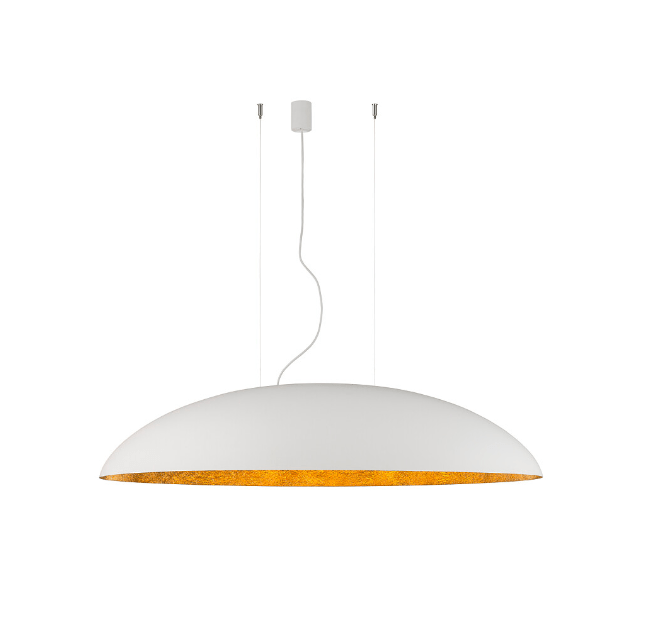 Elegancka biało-złota lampa wisząca Canoe - 117cm