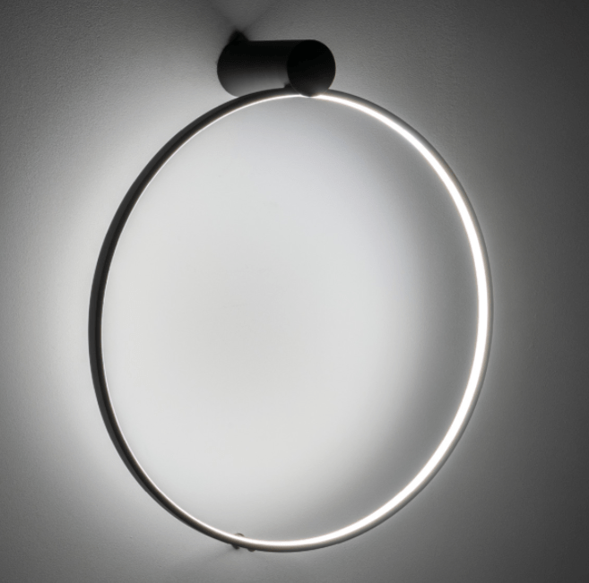Kinkiet ring LED do sypialni - Circolo - czarny