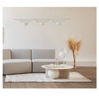 Lampa nad stół do salonu Sallo - 3 białe kule